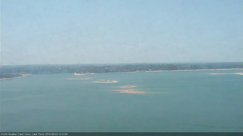 Lake Travis webcam, August 3, 2018 12:15 PM CT