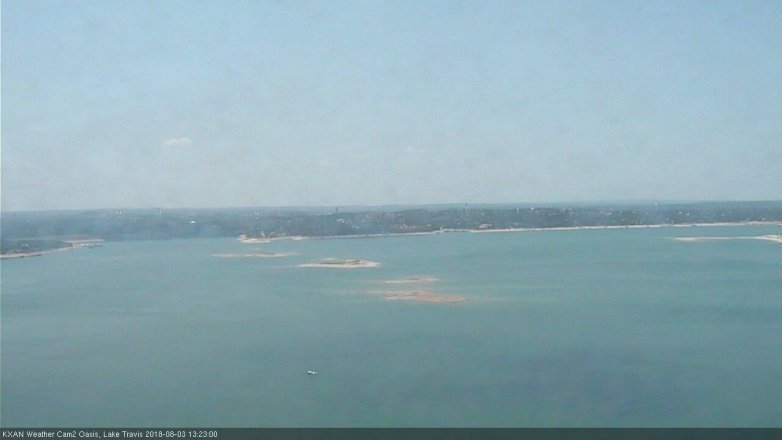 Lake Travis webcam, August 3, 2018 12:25 PM CT