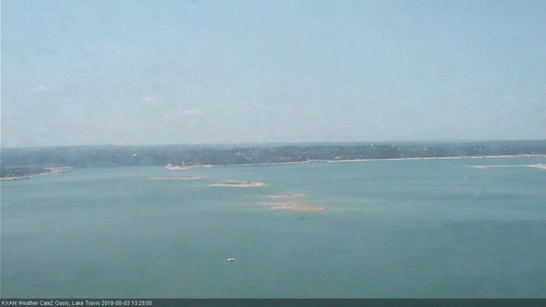 Lake Travis webcam, August 3, 2018 12:30 PM CT