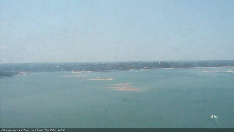 Lake Travis webcam, August 3, 2018 12:45 PM CT