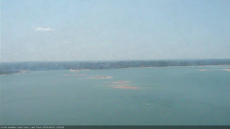 Lake Travis webcam, August 3, 2018 1:00 PM CT