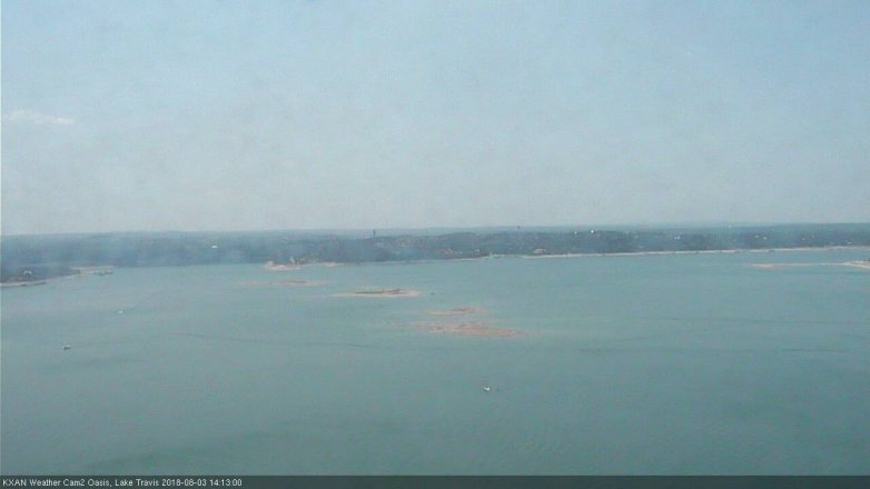 Lake Travis webcam, August 3, 2018 1:15 PM CT