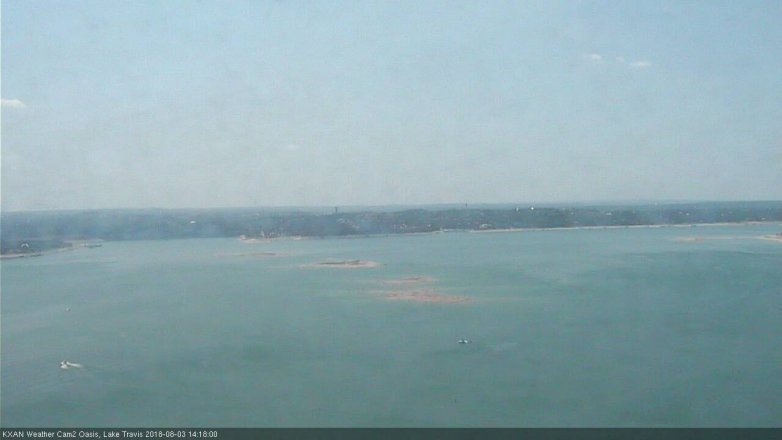 Lake Travis webcam, August 3, 2018 1:20 PM CT