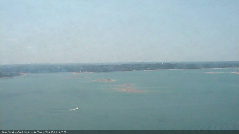 Lake Travis webcam, August 3, 2018 1:30 PM CT