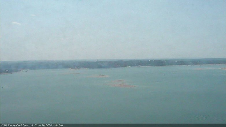 Lake Travis webcam, August 3, 2018 1:50 PM CT