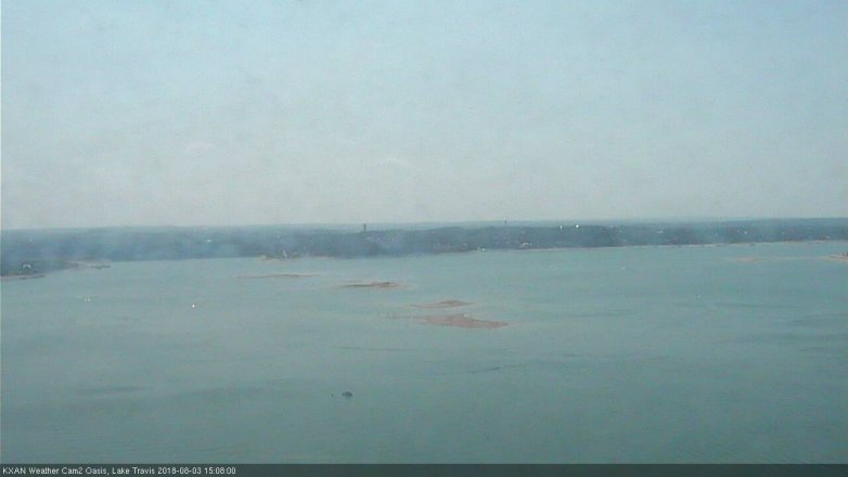Lake Travis webcam, August 3, 2018 2:10 PM CT