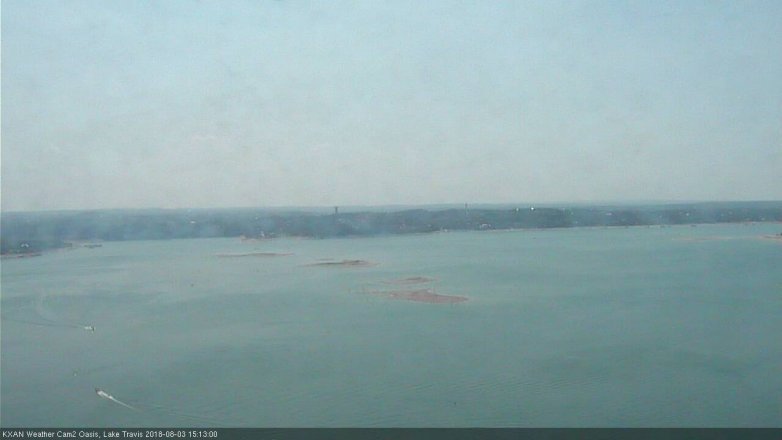 Lake Travis webcam, August 3, 2018 2:15 PM CT
