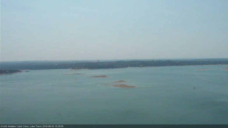 Lake Travis webcam, August 3, 2018 2:30 PM CT