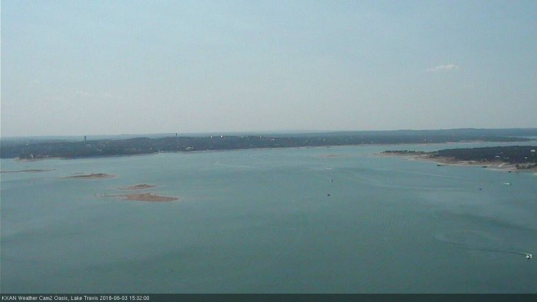 Lake Travis webcam, August 3, 2018 2:35 PM CT