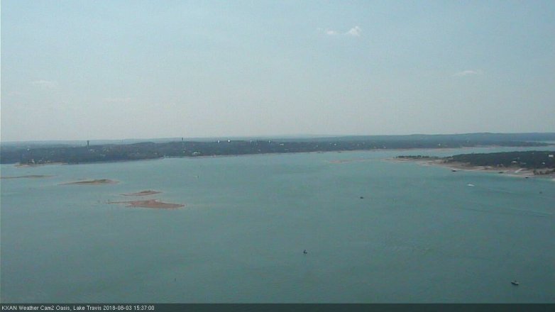 Lake Travis webcam, August 3, 2018 2:40 PM CT