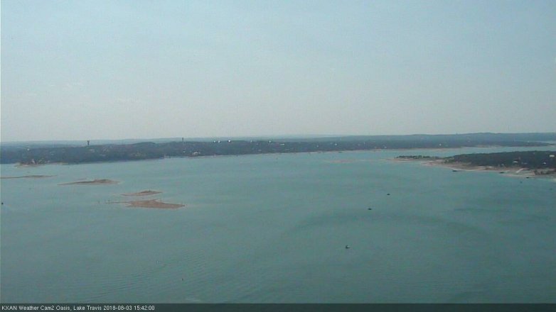 Lake Travis webcam, August 3, 2018 2:45 PM CT