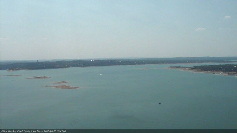 Lake Travis webcam, August 3, 2018 2:50 PM CT