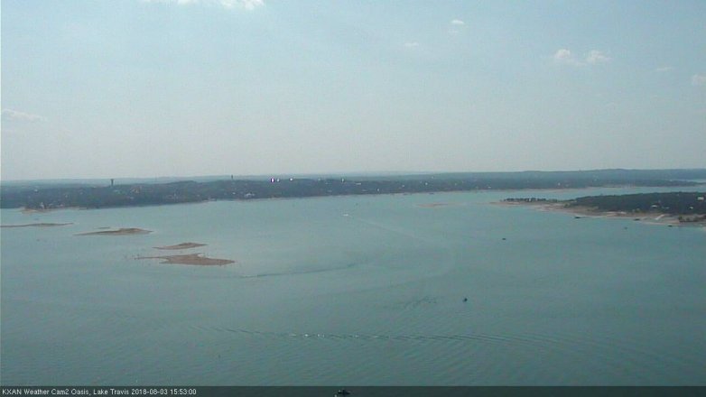 Lake Travis webcam, August 3, 2018 2:55 PM CT