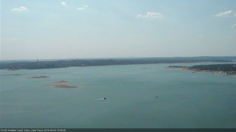Lake Travis webcam, August 3, 2018 3:00 PM CT