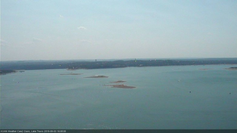 Lake Travis webcam, August 3, 2018 3:10 PM CT