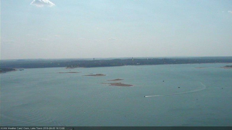 Lake Travis webcam, August 3, 2018 3:15 PM CT