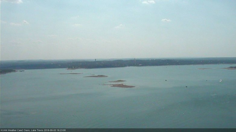 Lake Travis webcam, August 3, 2018 3:25 PM CT
