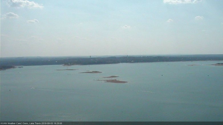 Lake Travis webcam, August 3, 2018 3:30 PM CT