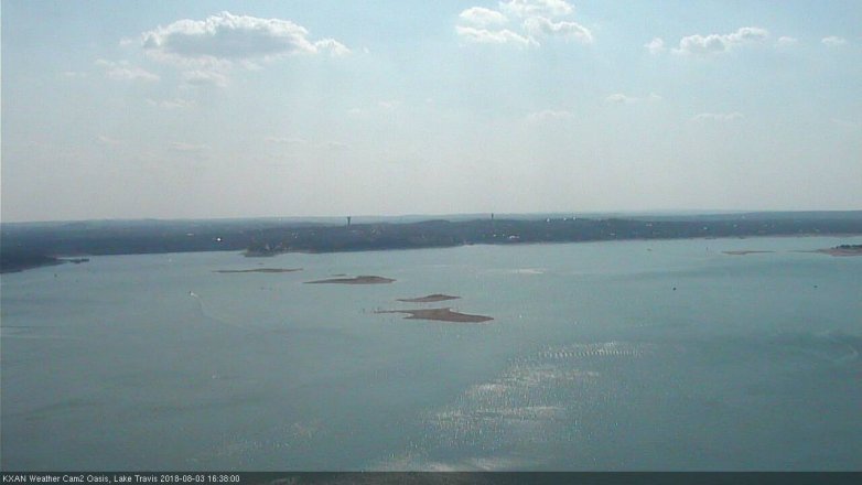Lake Travis webcam, August 3, 2018 3:40 PM CT