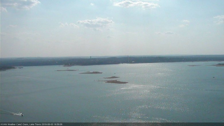 Lake Travis webcam, August 3, 2018 4:00 PM CT