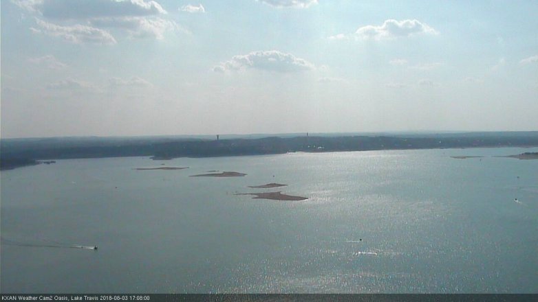 Lake Travis webcam, August 3, 2018 4:10 PM CT