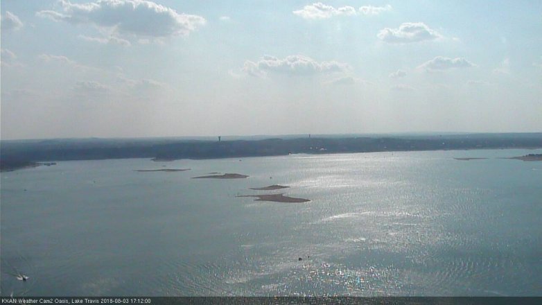 Lake Travis webcam, August 3, 2018 4:15 PM CT
