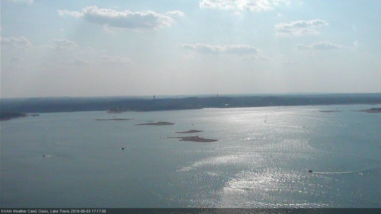 Lake Travis webcam, August 3, 2018 4:20 PM CT
