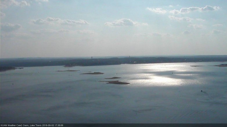 Lake Travis webcam, August 3, 2018 4:40 PM CT