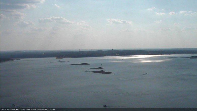 Lake Travis webcam, August 3, 2018 4:45 PM CT
