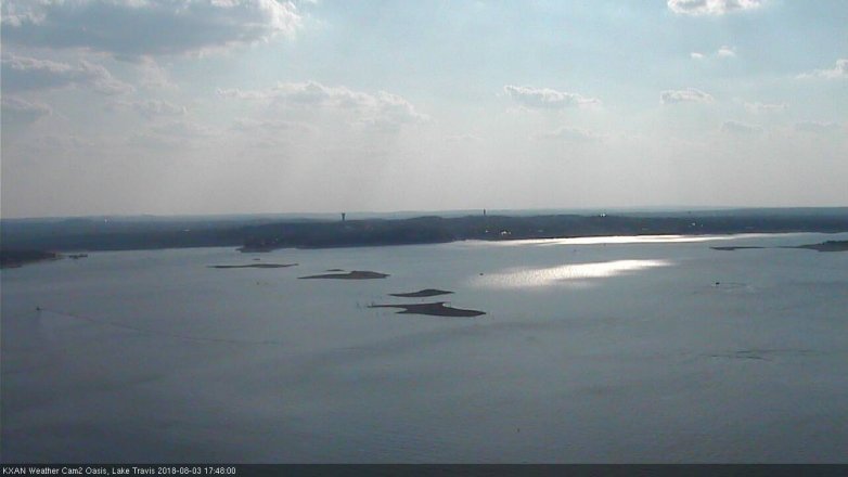 Lake Travis webcam, August 3, 2018 4:50 PM CT