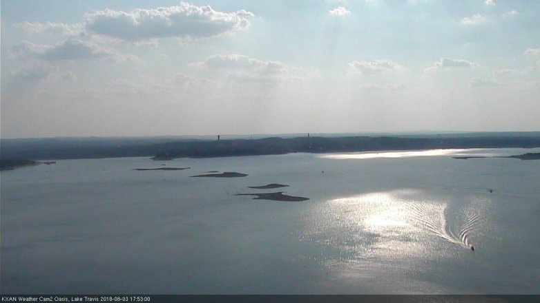 Lake Travis webcam, August 3, 2018 4:55 PM CT