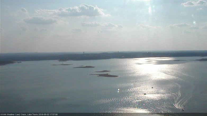 Lake Travis webcam, August 3, 2018 5:00 PM CT