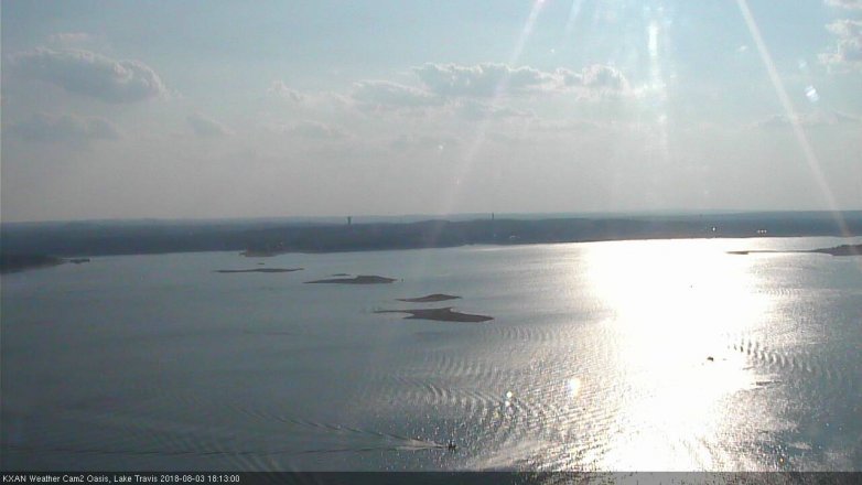 Lake Travis webcam, August 3, 2018 5:15 PM CT