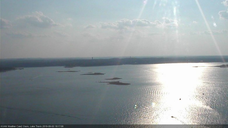 Lake Travis webcam, August 3, 2018 5:20 PM CT