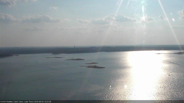 Lake Travis webcam, August 3, 2018 5:25 PM CT