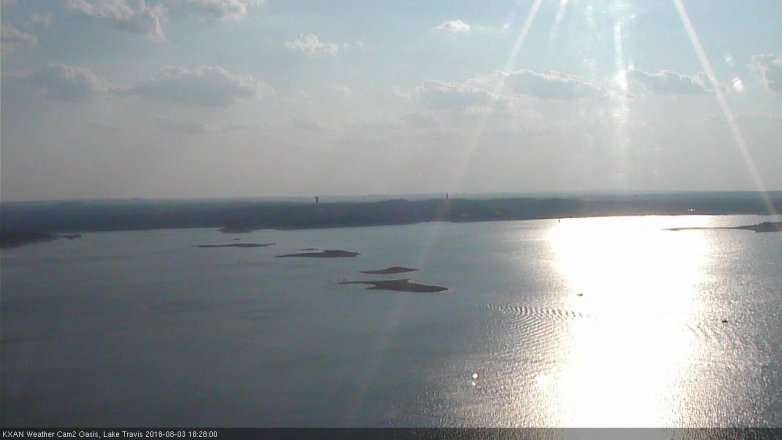 Lake Travis webcam, August 3, 2018 5:30 PM CT