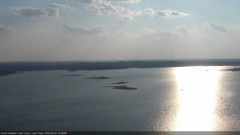 Lake Travis webcam, August 3, 2018 5:40 PM CT