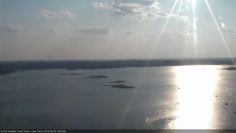 Lake Travis webcam, August 3, 2018 5:45 PM CT