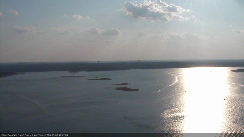 Lake Travis webcam, August 3, 2018 5:50 PM CT