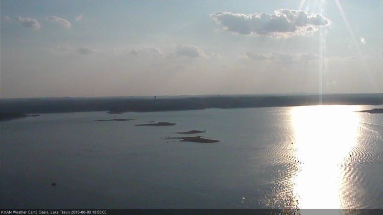 Lake Travis webcam, August 3, 2018 5:55 PM CT