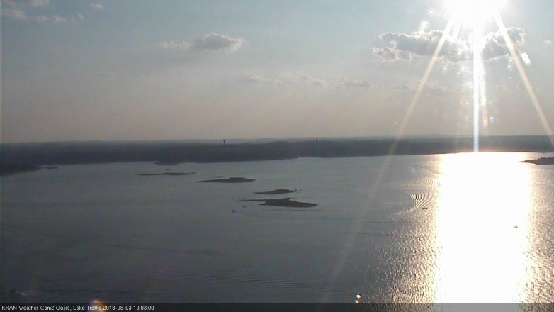 Lake Travis webcam, August 3, 2018 6:05 PM CT