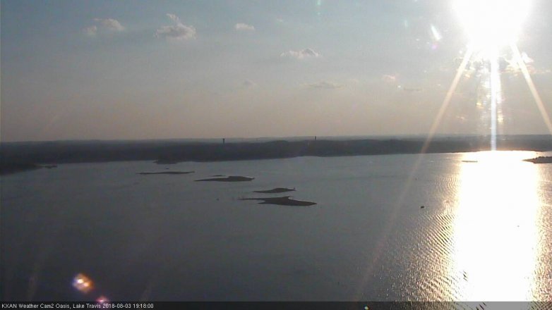 Lake Travis webcam, August 3, 2018 6:20 PM CT