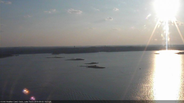 Lake Travis webcam, August 3, 2018 6:25 PM CT