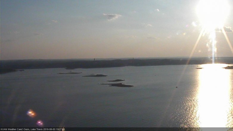 Lake Travis webcam, August 3, 2018 6:30 PM CT