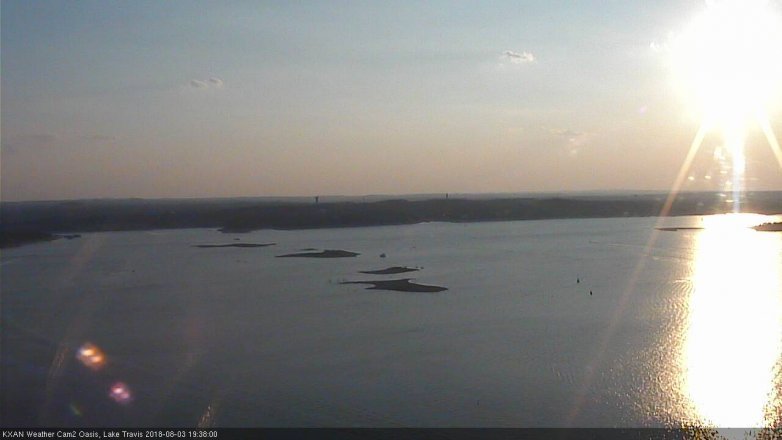Lake Travis webcam, August 3, 2018 6:40 PM CT