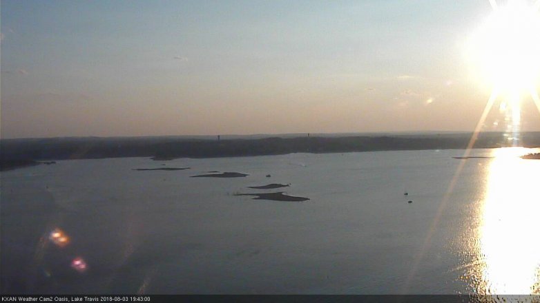Lake Travis webcam, August 3, 2018 6:45 PM CT