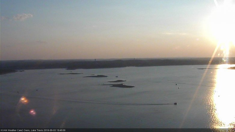 Lake Travis webcam, August 3, 2018 6:50 PM CT