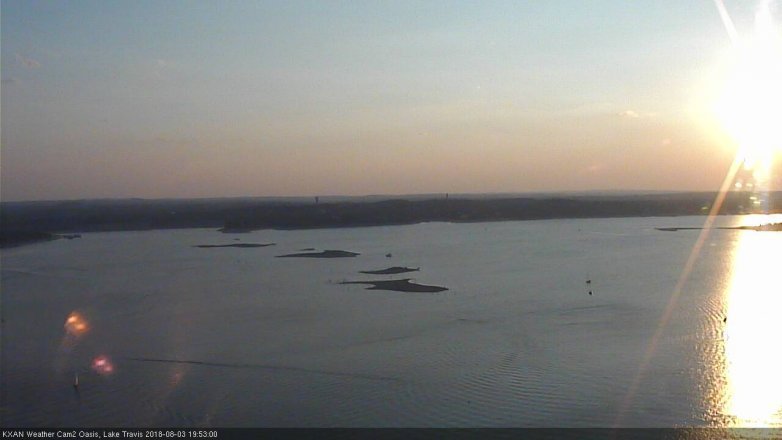 Lake Travis webcam, August 3, 2018 6:55 PM CT