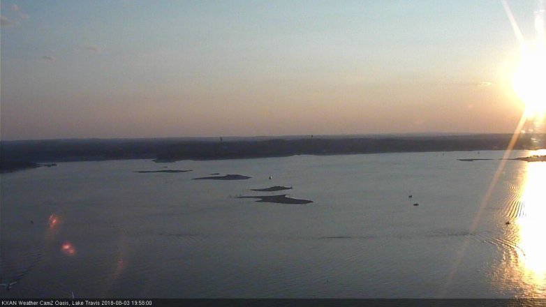 Lake Travis webcam, August 3, 2018 7:00 PM CT