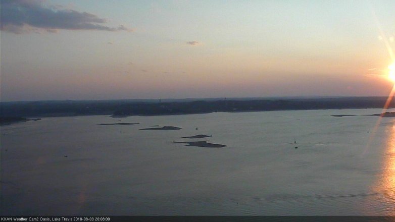 Lake Travis webcam, August 3, 2018 7:10 PM CT